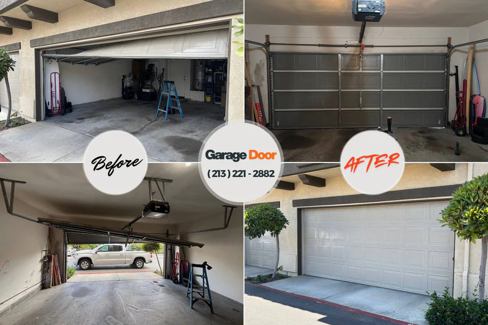 Before and after: garage door repair University at Buffalo, NY